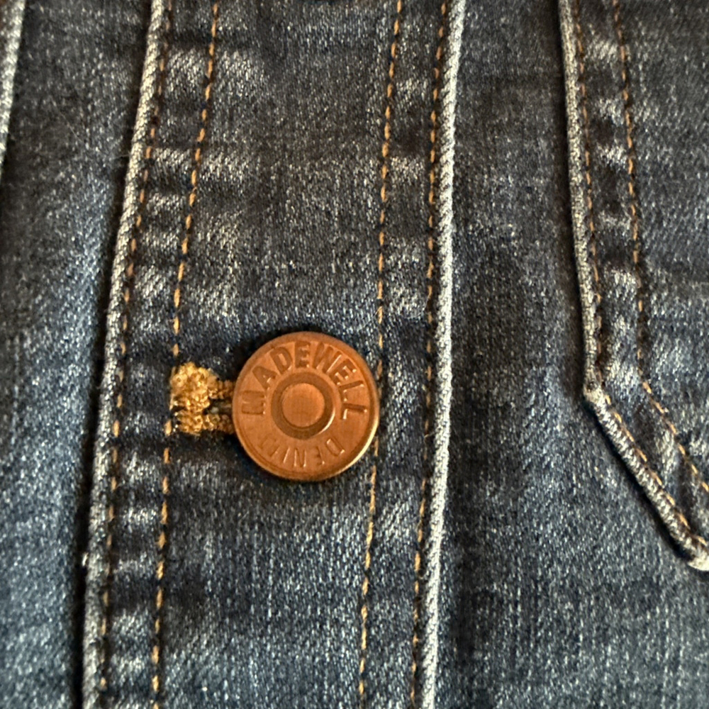 Madewell A-line Stretch Button Front Pockets Denim Mini Skirt Women's Size 0 Y2K - Picture 5 of 5